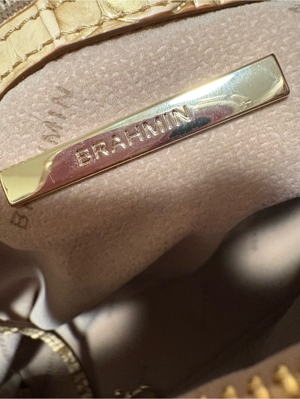 Brahmin Mini Asher Granite Melbourne Croc-Embossed Leather Satchel - Picture 10 of 16